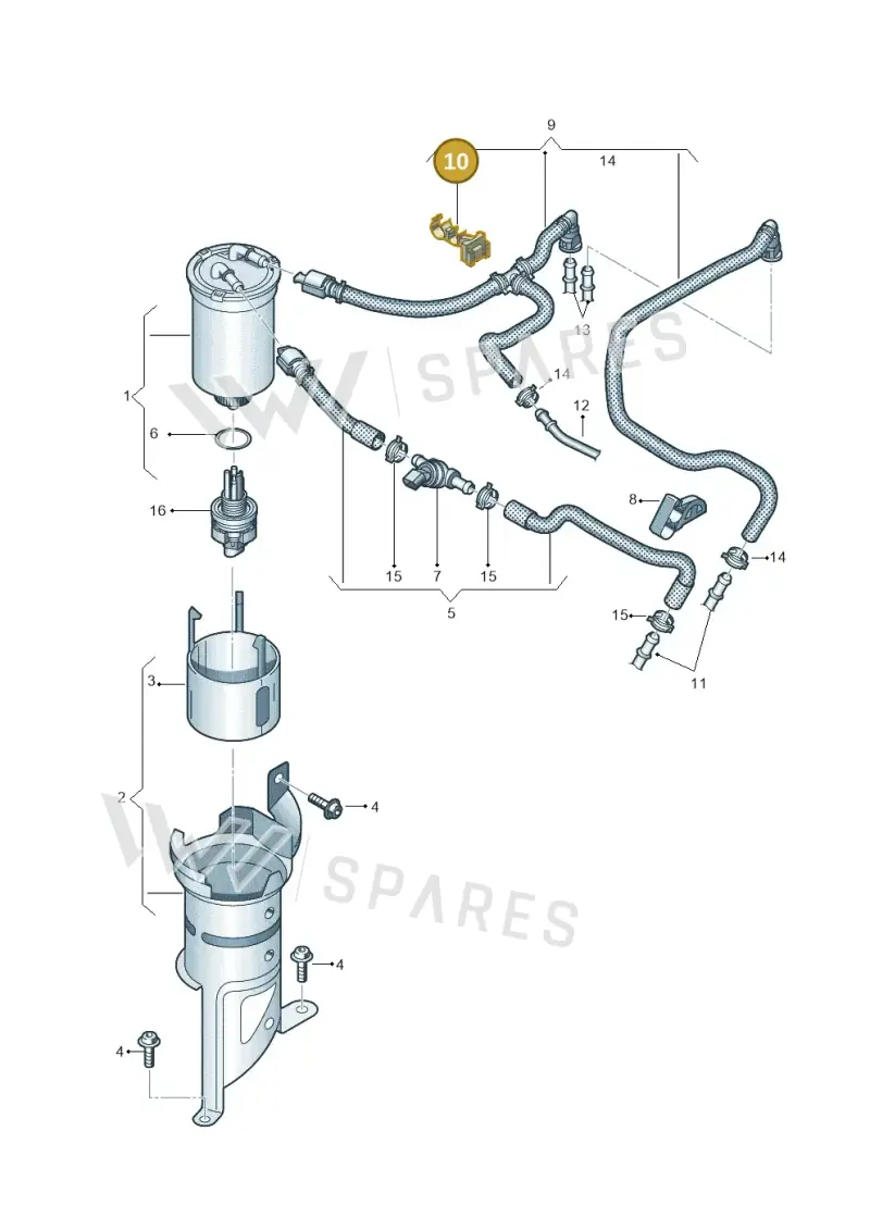 6C0133687C — Volkswagen Polo 1.4 BlueMotion (2014-2017) diagram 773127100, position 10