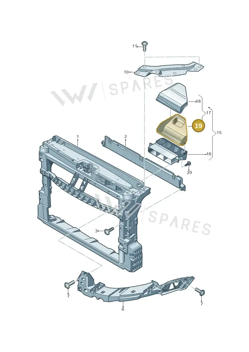 6C0805962 — Volkswagen Polo 1.4 BlueMotion (2014-2017) diagram 773805000, position 19