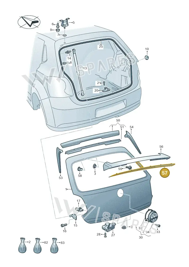 6C0827699C — Volkswagen Polo 1.4 BlueMotion (2014-2017) diagram 773827000, position 57
