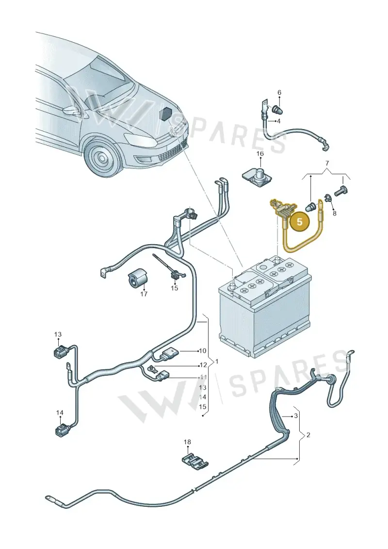 6C0915181 — Volkswagen Polo 1.4 BlueMotion (2014-2017) diagram 773971650, position 5