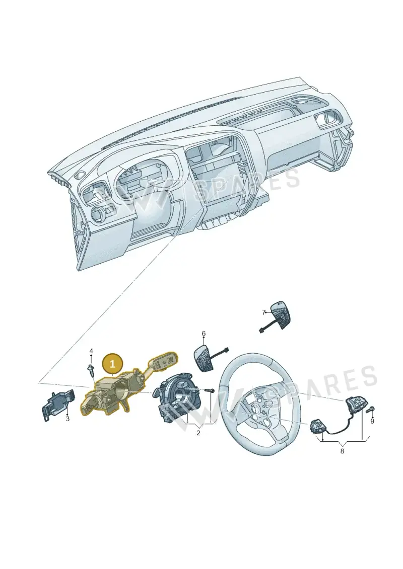 6C0953513AIGI — Volkswagen Polo 1.4 BlueMotion (2014-2017) diagram 773953500, position 1