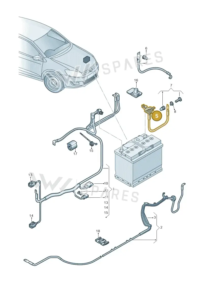 6C0971235A — Volkswagen Polo 1.4 BlueMotion (2014-2017) diagram 773971650, position 5