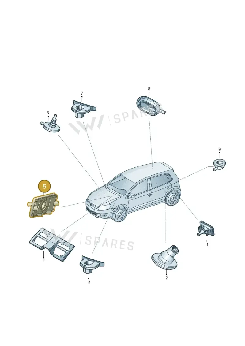 6C0971615B — Volkswagen Polo 1.4 BlueMotion (2014-2017) diagram 773972060, position 5