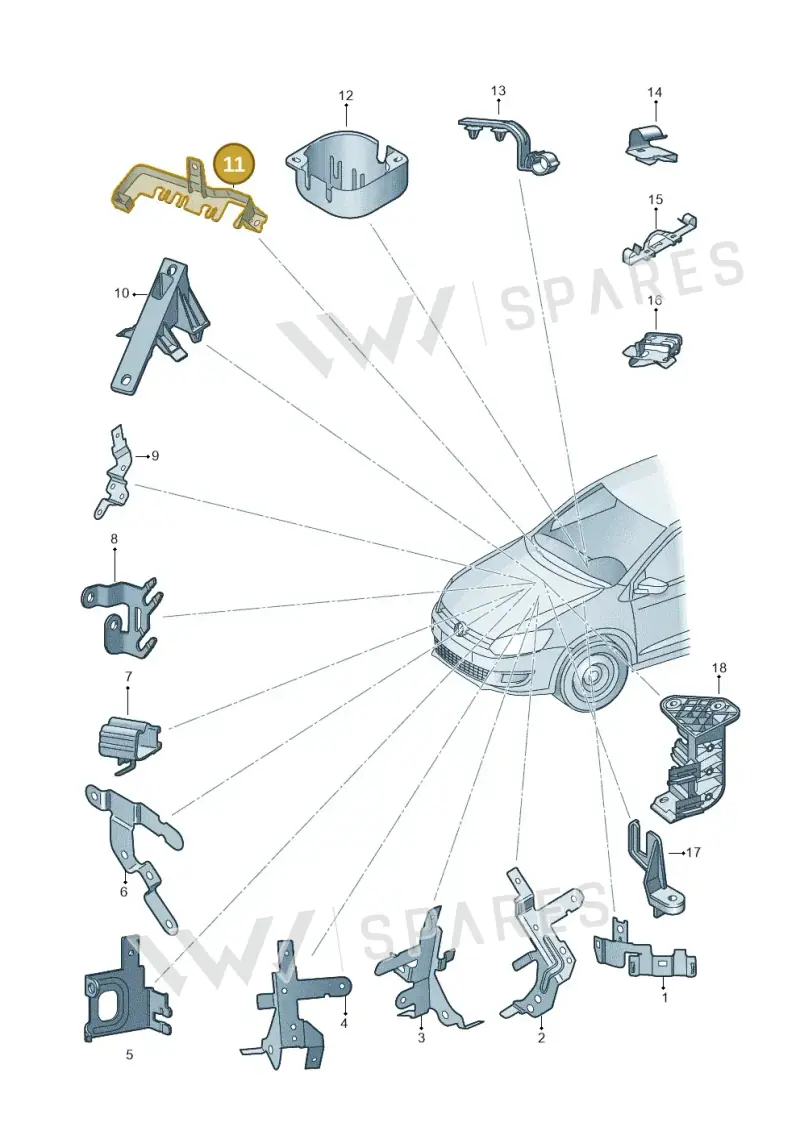 6C0971830A — Volkswagen Polo 1.4 BlueMotion (2014-2017) diagram 773971500, position 11