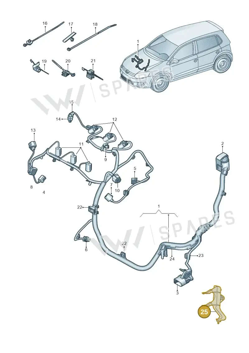 6C0971848A — Volkswagen Polo 1.4 BlueMotion (2014-2017) diagram 773971030, position 25