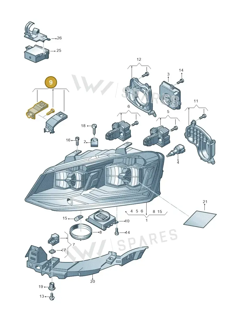 6C0998225 — Volkswagen Polo 1.4 BlueMotion (2014-2017) diagram 773941210, position 9