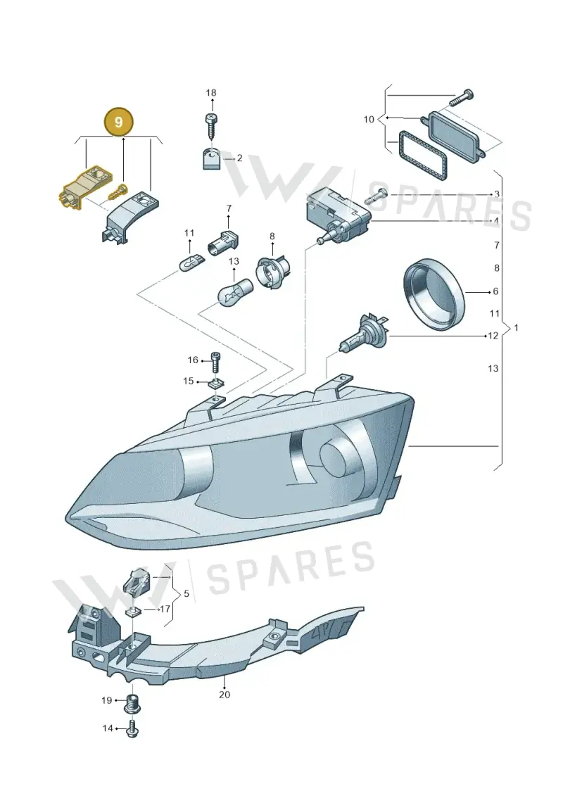 6C0998226 — Volkswagen Polo (2010-2015) diagram 678941000, position 9