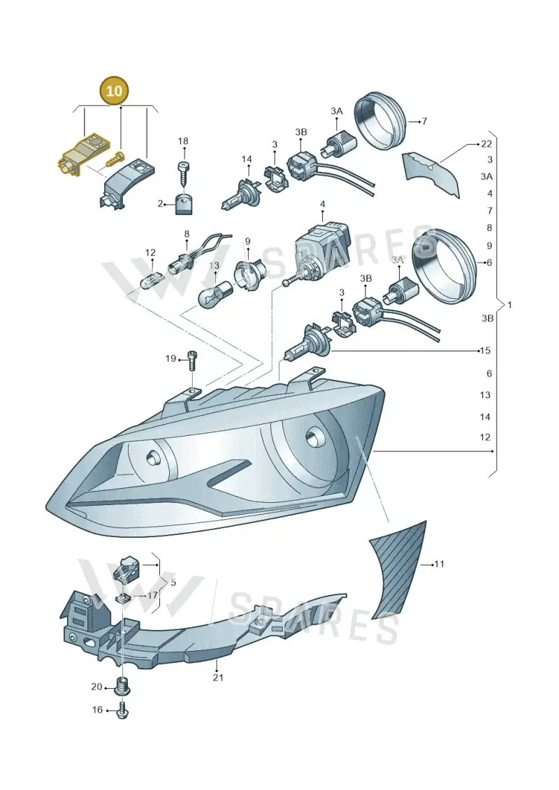 6C0998226 — Volkswagen Ameo 1,0 (2016-2020) diagram 794941100, position 10
