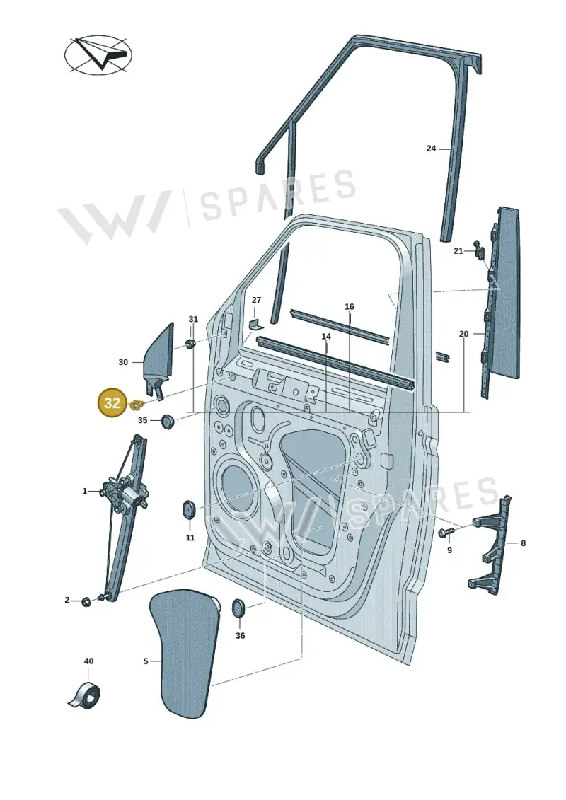 6E0837732 — Volkswagen Multivan (2021-) diagram 7t0837500, position 32