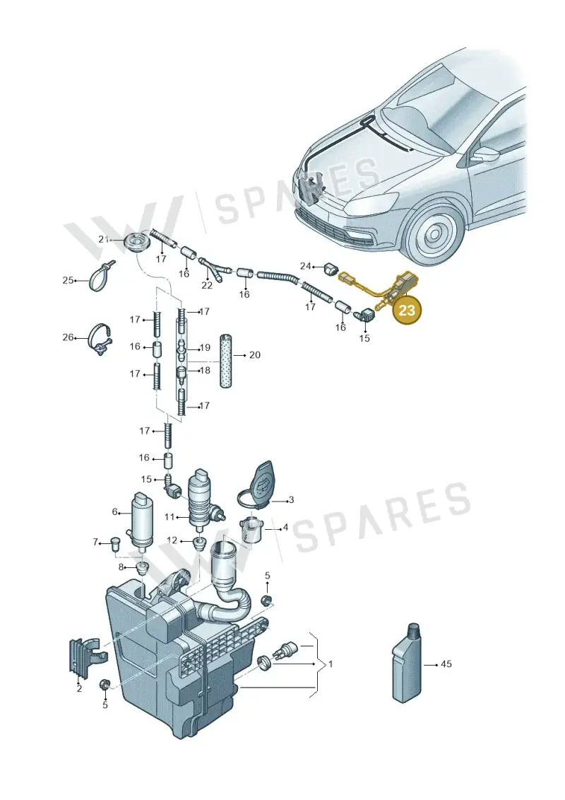 6E0955986B — Volkswagen Polo 1.4 BlueMotion (2014-2017) diagram 773955100, position 23