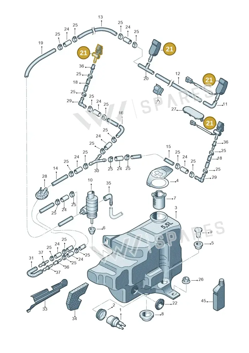 6E0955986 — Volkswagen New Beetle Cabrio. (2003-2005) diagram 194955100, position 21