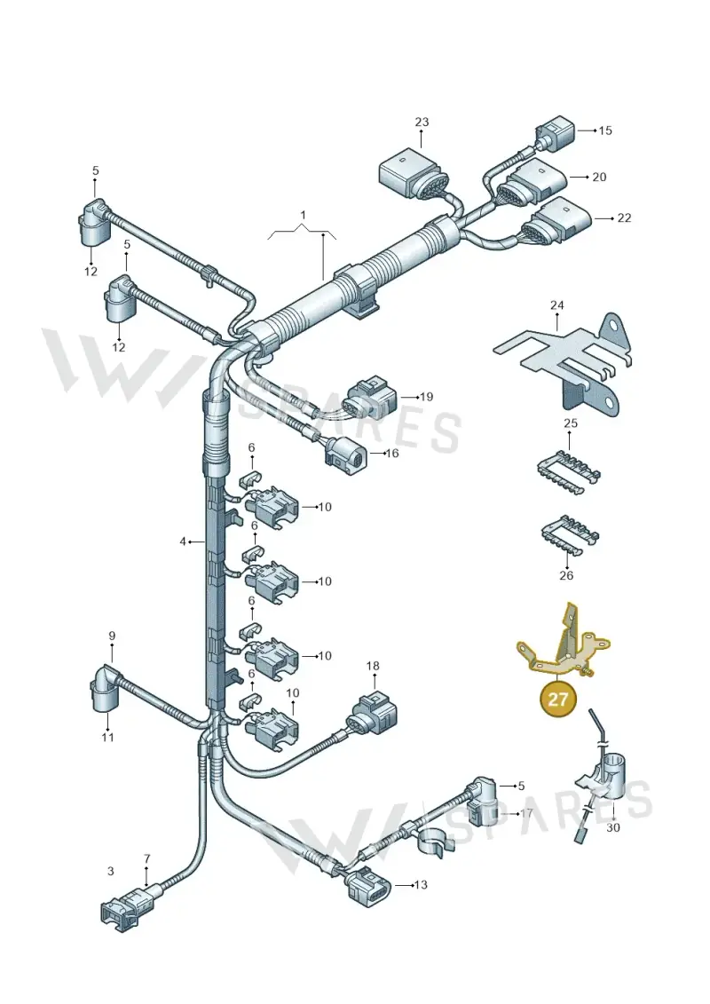 6E0971501B — Volkswagen LUPO/3L TDI (2003-2005) diagram 231971080, position 27