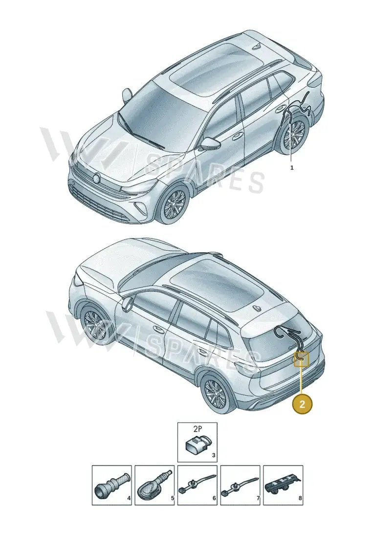 6E0973702 — Volkswagen Tiguan 2.0 (2023-) diagram 57x972700, position 2
