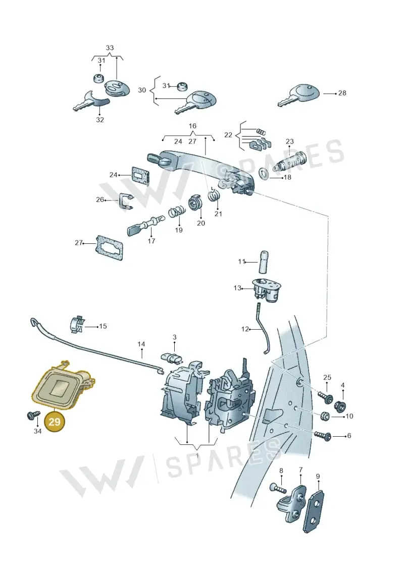6K0837222CB41 — Volkswagen CADDY-KOMBI/KASTENW.   06> (2005-) diagram 173837000, position 29