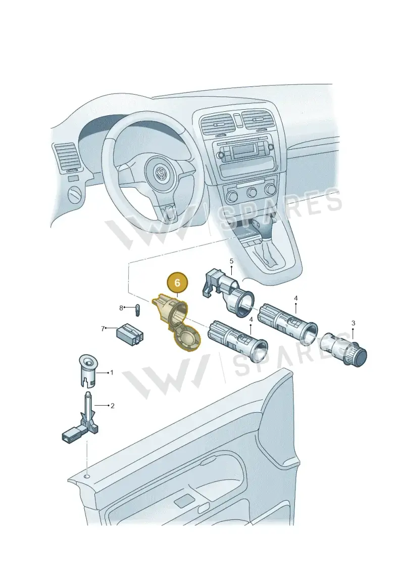 6K0919243 — Volkswagen Polo 1.4 BlueMotion (2014-2017) diagram 672919200, position 6