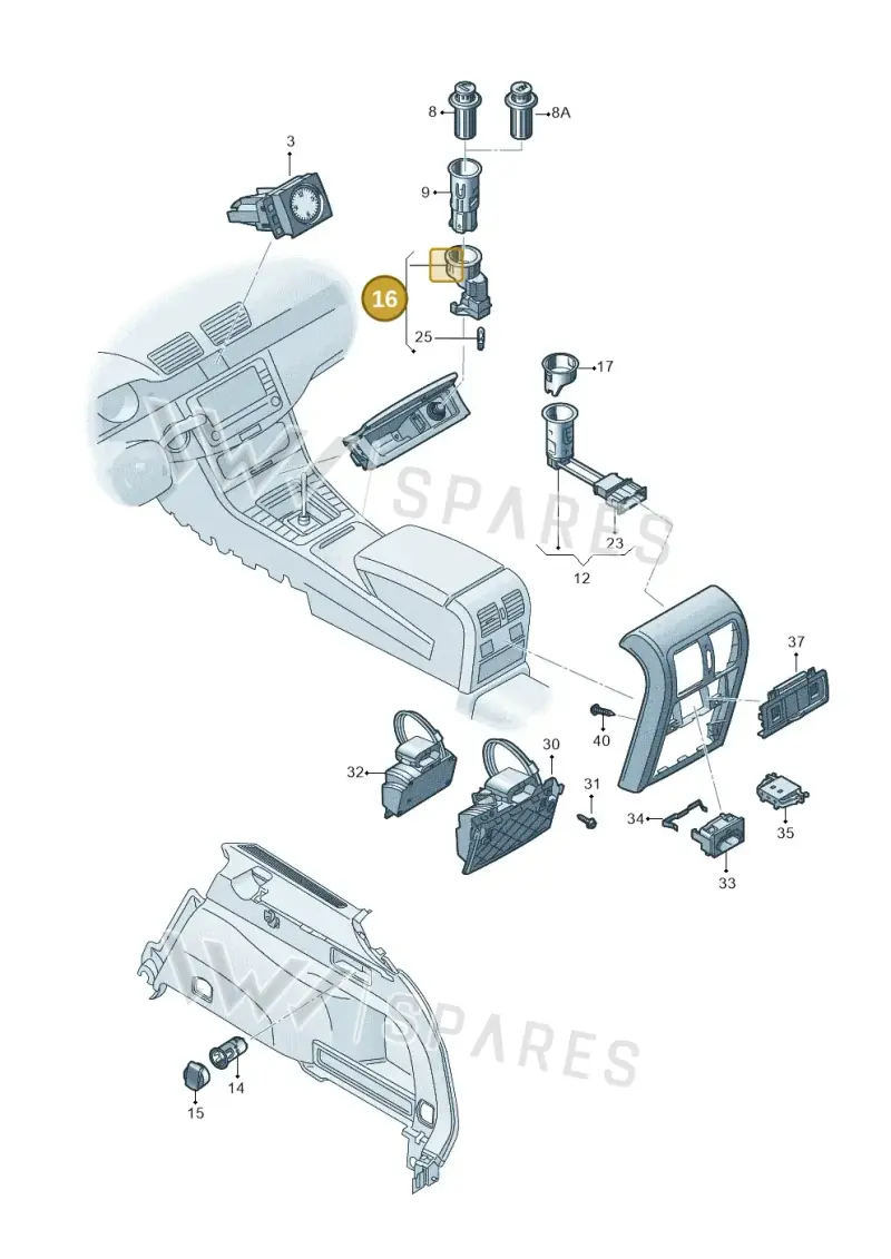 6K0919341 — Volkswagen Passat saloon (2010-2015) diagram 702919200, position 16
