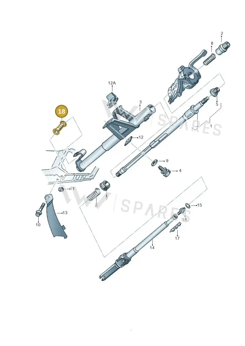 6K1419599A — Volkswagen CADDY-KOMBI/KASTENW.   06> (2005-) diagram 138419250, position 18