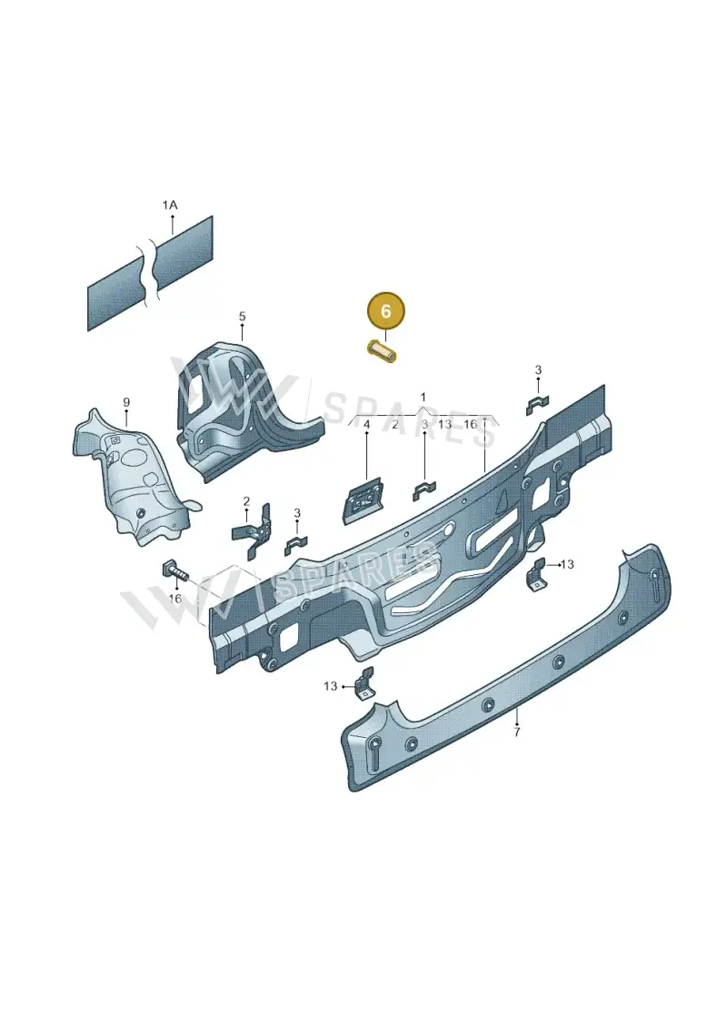 6L0809864 — Volkswagen Polo 1.4 BlueMotion (2014-2017) diagram 672813000, position 6