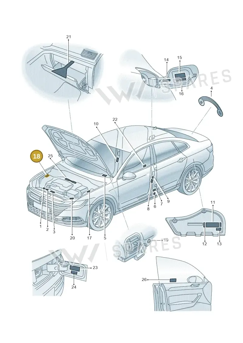 6N0010778L — Volkswagen Arteon (2017-2023) diagram 828010000, position 18