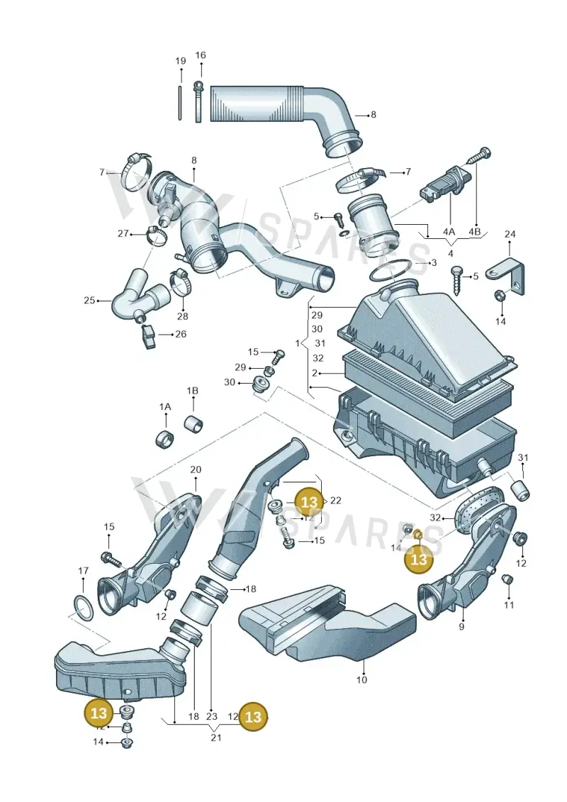 6N0129734 — Volkswagen New Beetle             06> (2005-) diagram 201129150, position 13