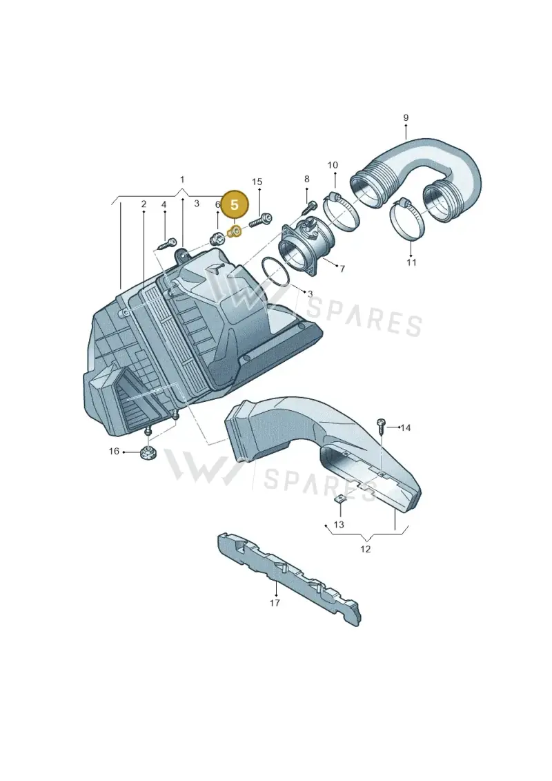 6N0129734 — Volkswagen Phaeton (lang) (2003-2006) diagram 258129200, position 5