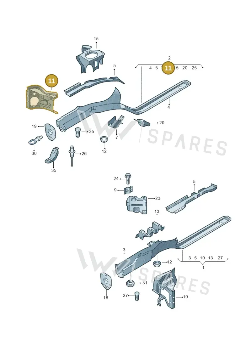 6N0803334 — Volkswagen LUPO/3L TDI (2003-2005) diagram 158803000, position 11