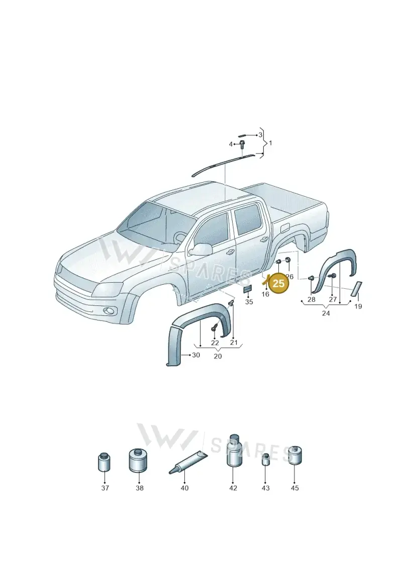6N0809966A — Volkswagen Amarok twin cab (2022-) diagram 894853300, position 25