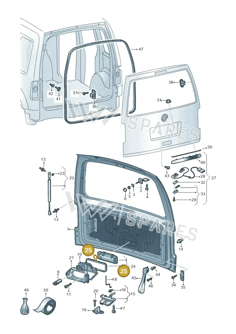 6N0827628 — Volkswagen Caddy Maxi Kombi (2010-2015) diagram 690827300, position 25