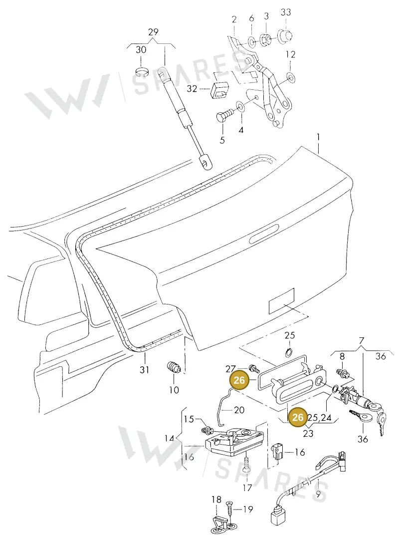 6N0827634 — Volkswagen GOLF CABRIO (2002-2002) diagram 214827000, position 26