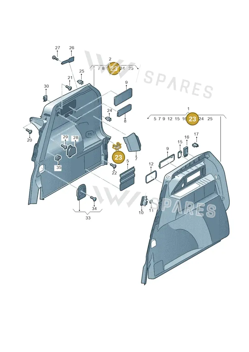 6N0867190 — Volkswagen Tiguan 2.0 4Motion (2016-2024) diagram 884867800, position 23