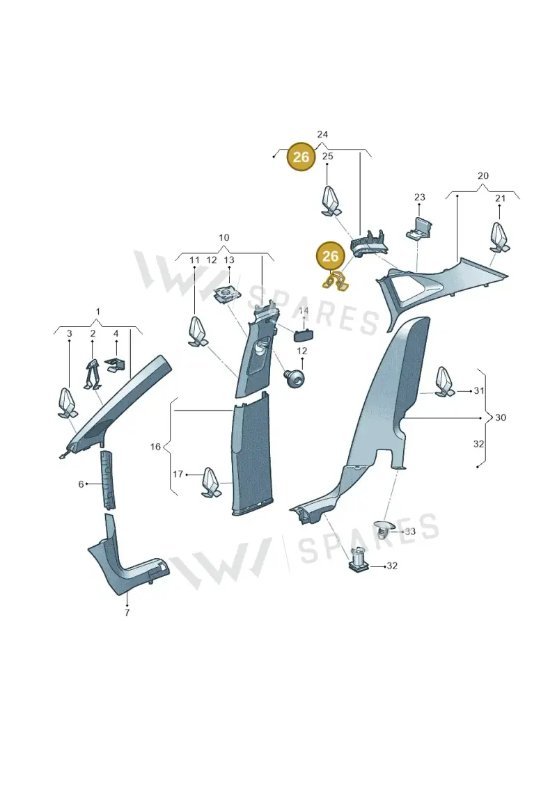 6N0867190A — Volkswagen ID.4 Pro (2020-2023) diagram 11a867065, position 26