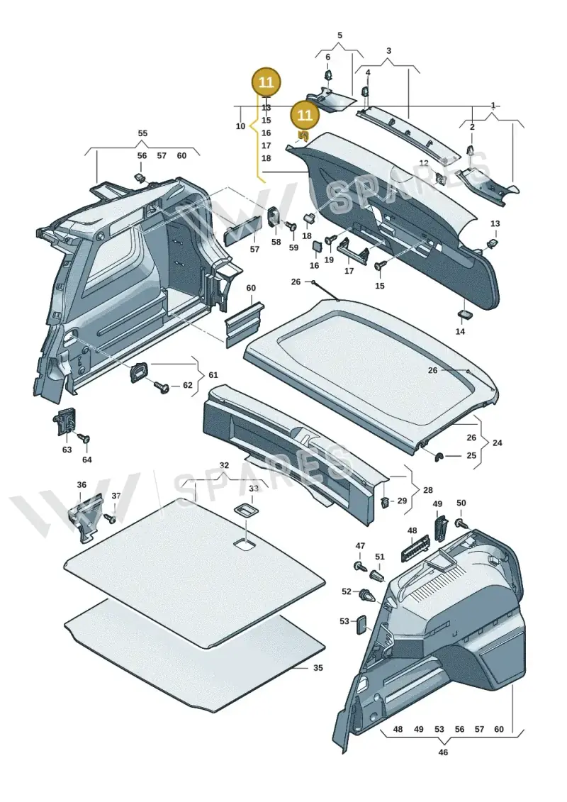6N0867190 — Volkswagen Tiguan 2.0 (2023-) diagram 57x867800, position 11