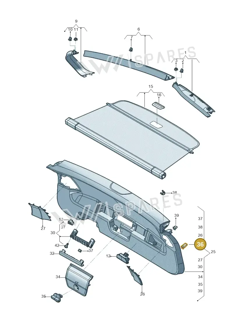 6N0867276 — Volkswagen Tiguan 2.0 4Motion (2017-2024) diagram 833867900, position 36