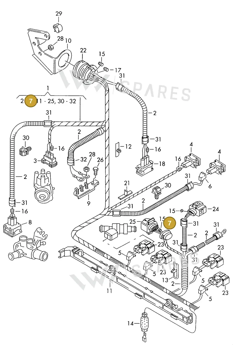6N0906738 — Volkswagen GOLF VAR./VENTO (1996-1999) diagram 166971000, position 7