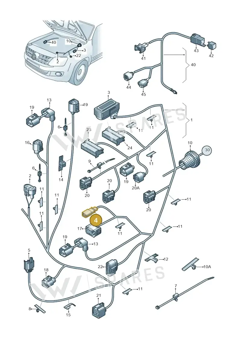6N0927997A — Volkswagen Amarok twin cab (2012-2016) diagram 683971810, position 4