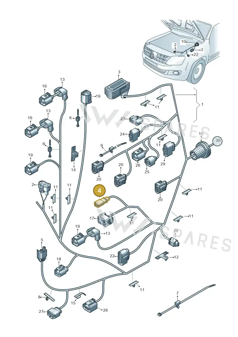 6N0927997A — Volkswagen Amarok twin cab (2022-) diagram 894971810, position 4