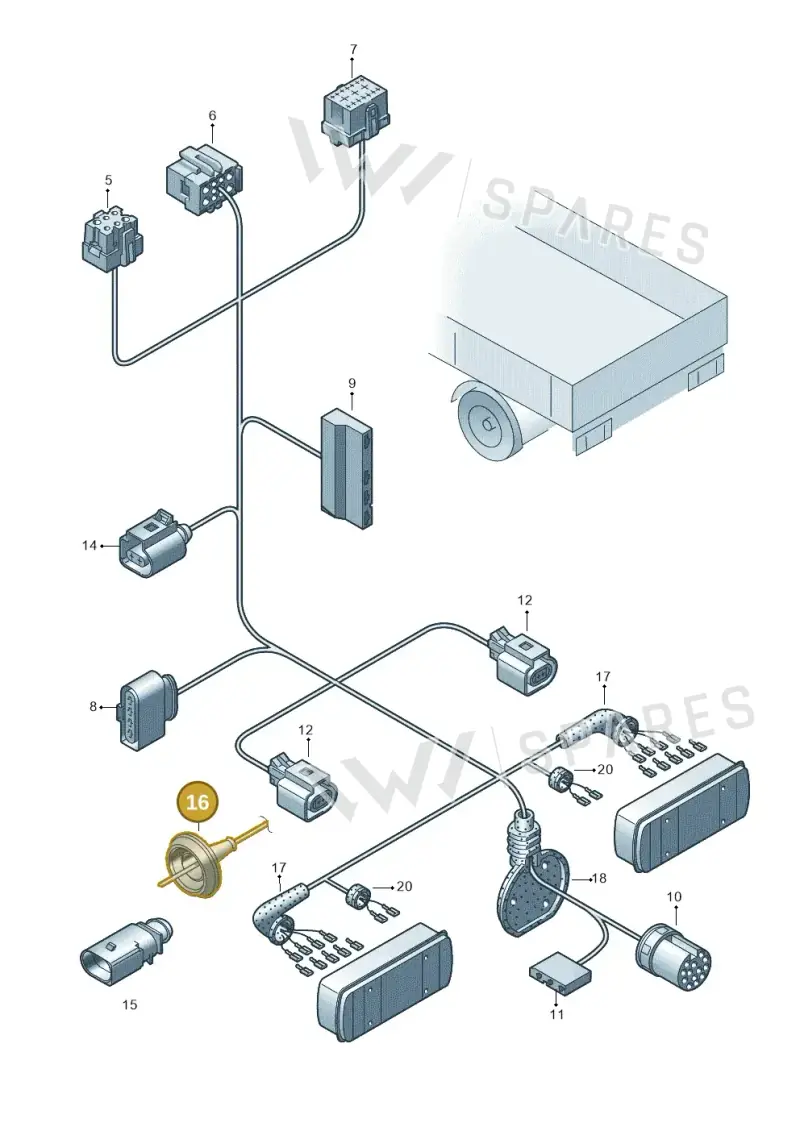 6N0971915B — Volkswagen Transp. dropside (2011-2015) diagram 680972790, position 16
