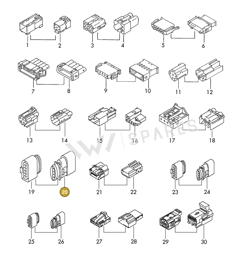 6N0973855 — Volkswagen 1J0 platform diagram 198970800, position 20