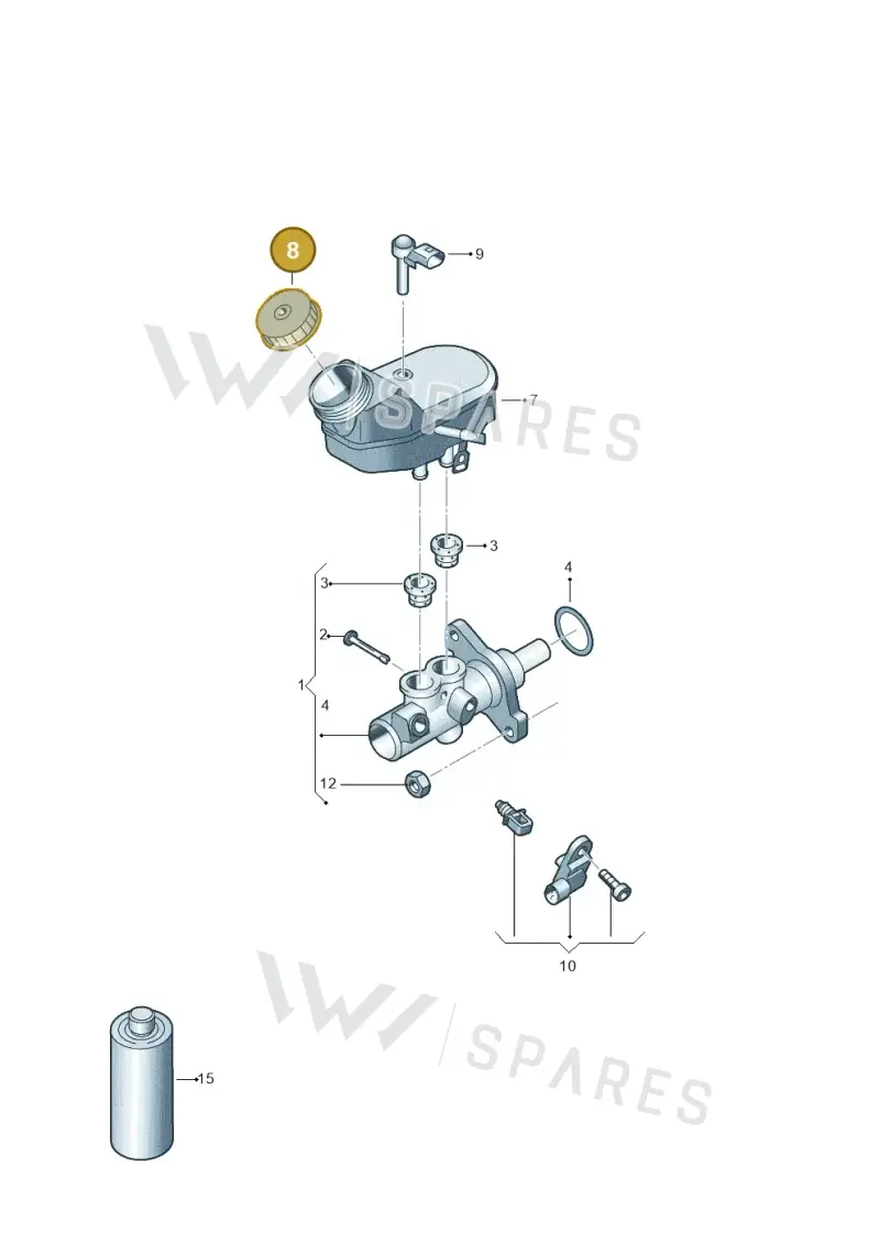 6N1611349B — Volkswagen Polo 1.4 BlueMotion (2014-2017) diagram 679611100, position 8