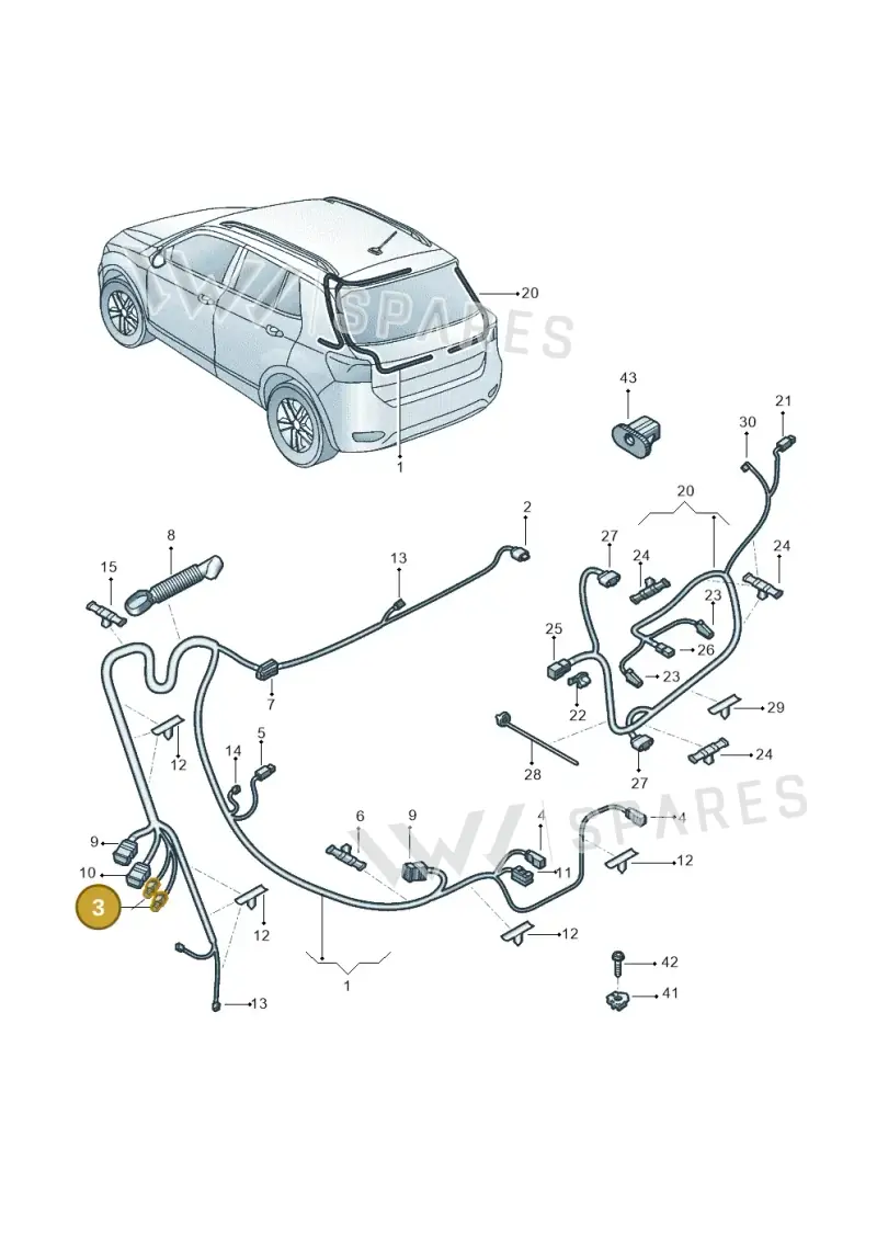 6Q0035575A — Volkswagen T-Cross 1,0 (2019-) diagram 581972050, position 3