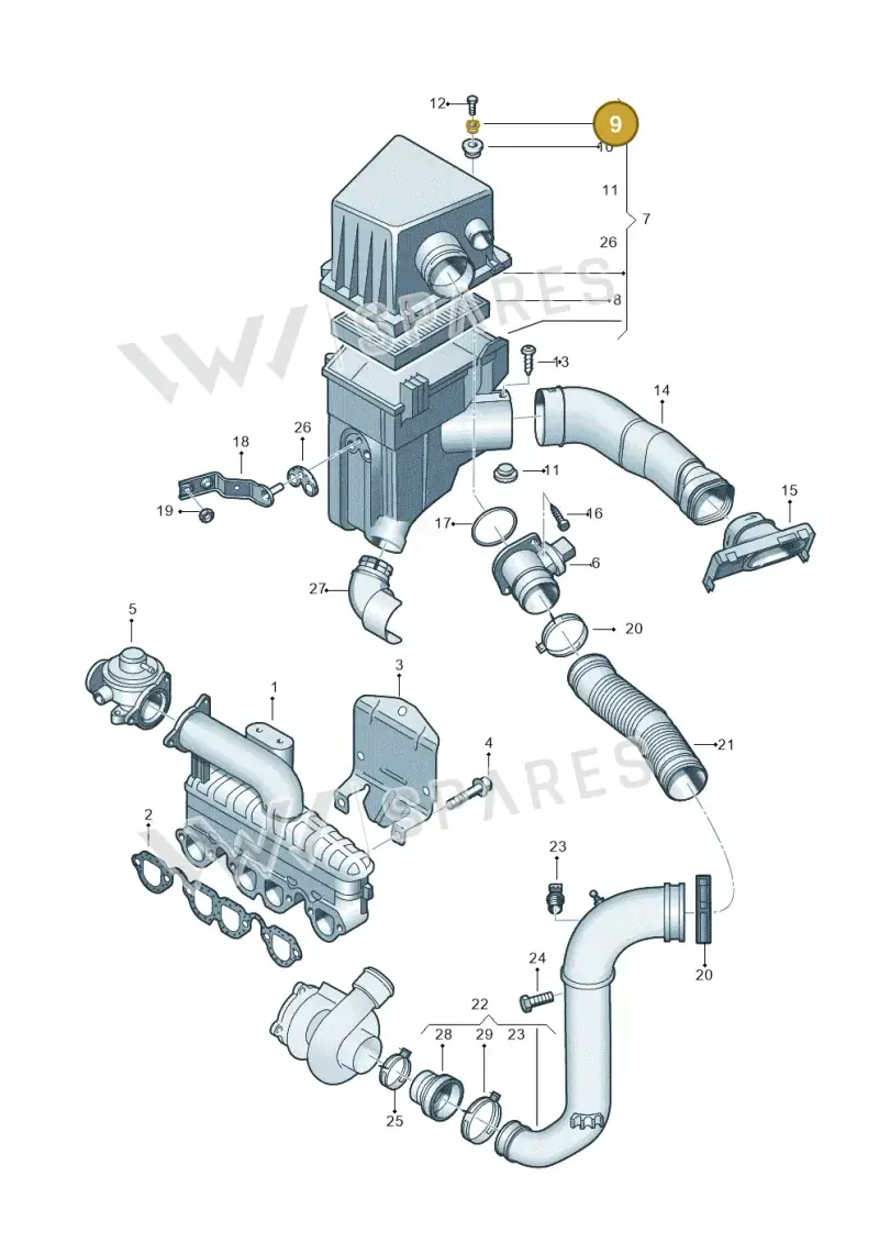 6Q0129266 — Skoda ROOMSTER               06> (2006-) diagram 225129300, position 9