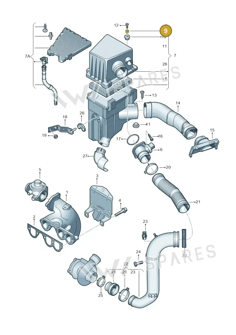 6Q0129266 — SEAT Ibiza Reference (2008-2011) diagram 253129200, position 9