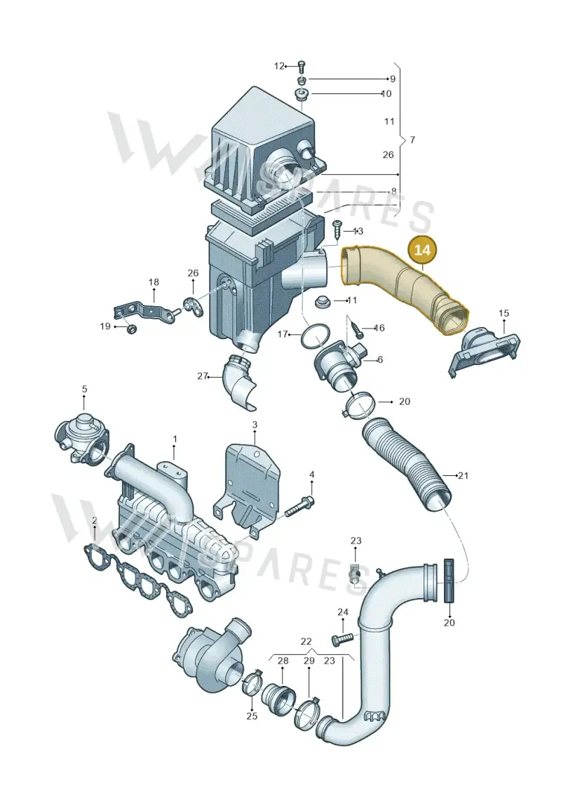 6Q0129618G — Volkswagen POLO (2001-2005) diagram 253129300, position 14