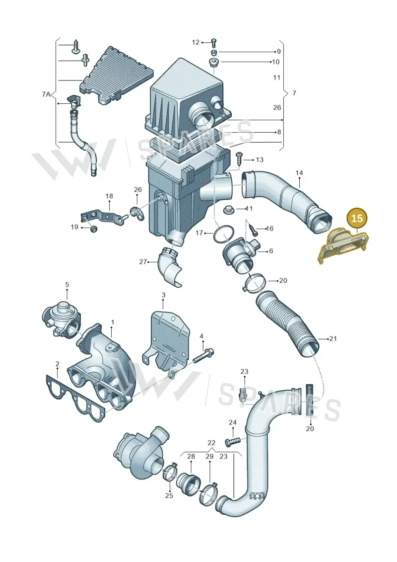 6Q0129621B — Volkswagen Polo (2008-2009) diagram 253129200, position 15