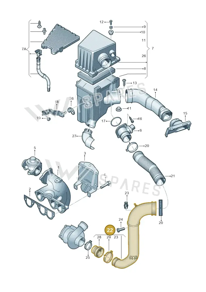 6Q0129654AK — Volkswagen Polo (2008-2009) diagram 253129200, position 22
