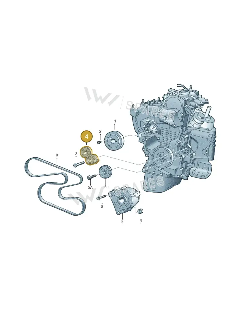 6Q0145299A — Volkswagen Jetta 1.6 (2014-2018) diagram 253903150, position 4