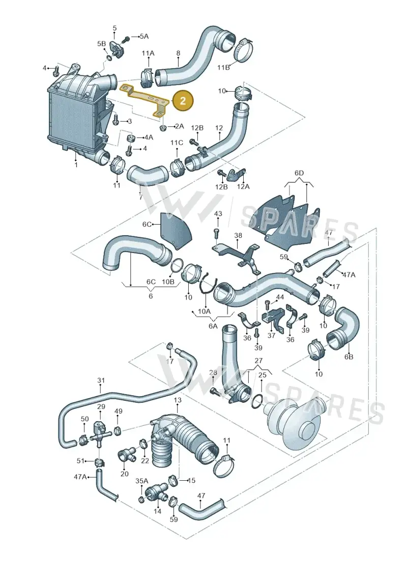 6Q0145808C — Volkswagen Polo (2008-2009) diagram 461145850, position 2