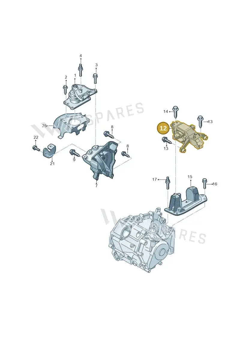 6Q0199555AT — Volkswagen Polo 1.4 BlueMotion (2014-2017) diagram 773199400, position 12