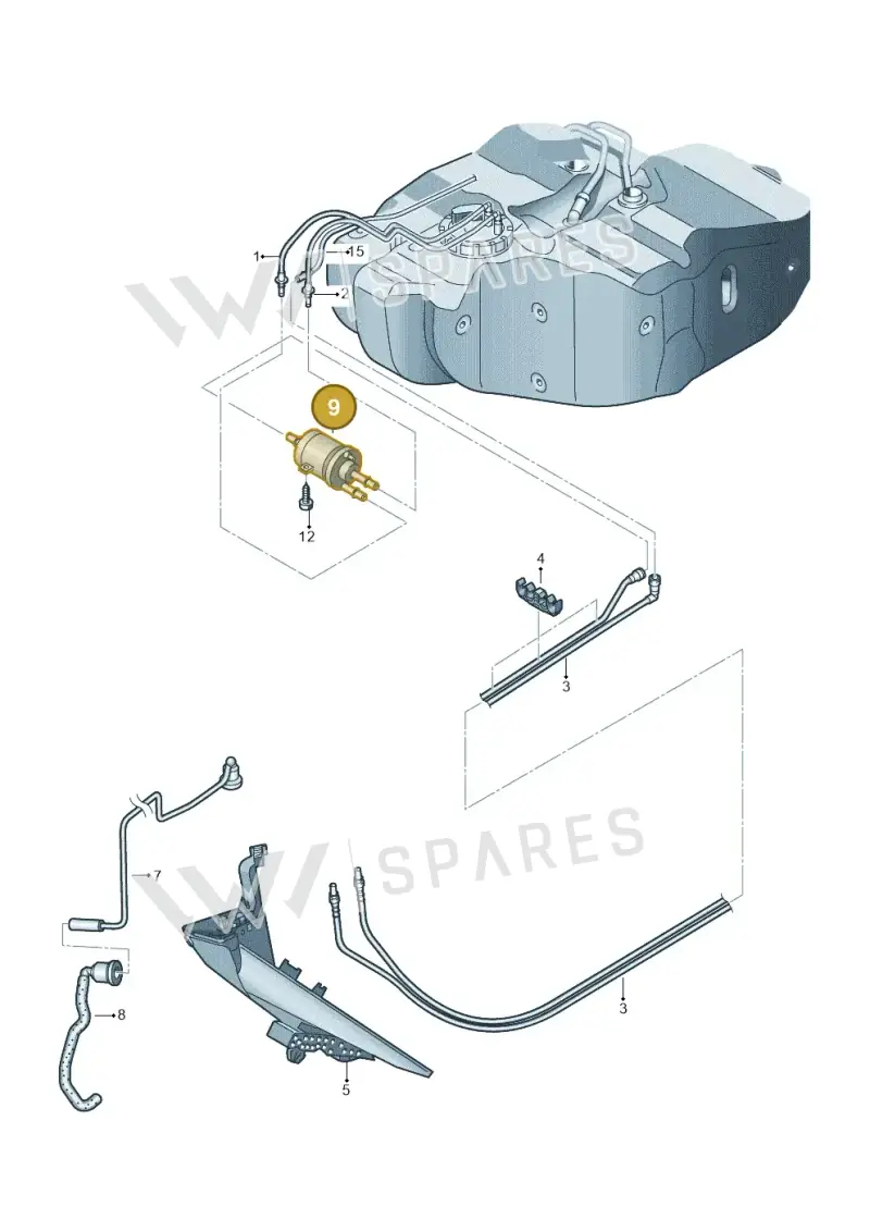 6Q0201051C — Volkswagen Golf (2009-2014) diagram 649201400, position 9