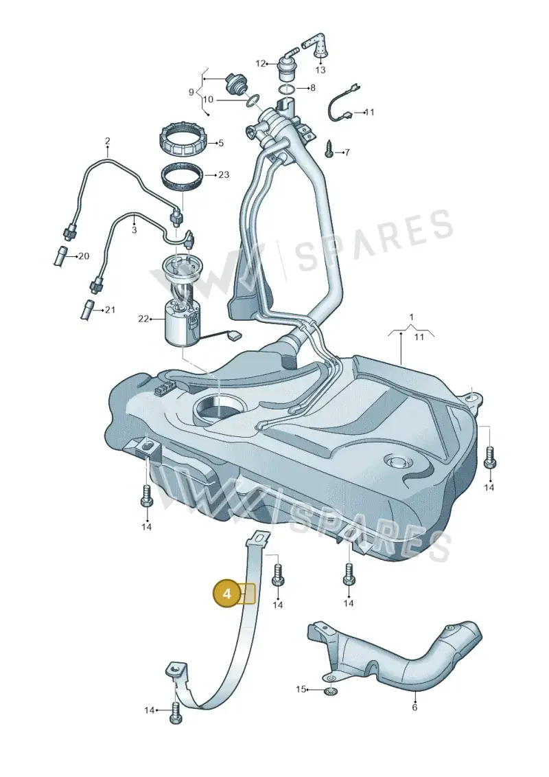 6Q0201655 — Volkswagen Polo 1.4 BlueMotion (2014-2017) diagram 747201650, position 4